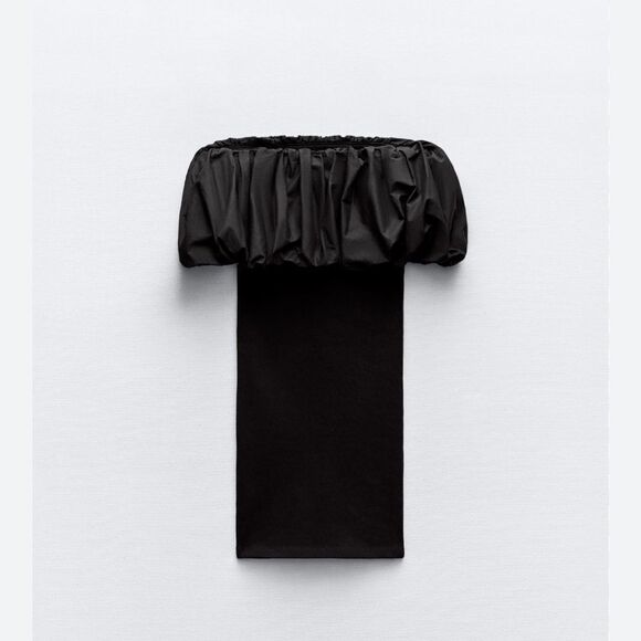 Zara poplin off the shoulder dress - Picture 2 of 4